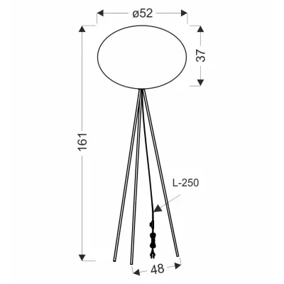 Designová stojací lampa MELLOW - 1xE27, 40W, černá