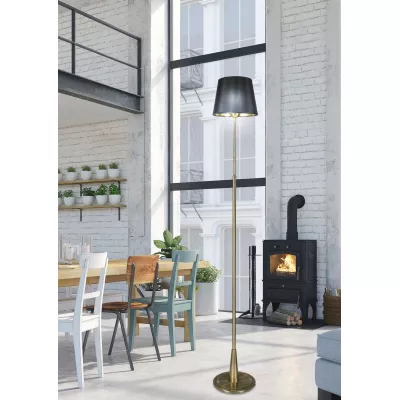 Moderní stojací lampa MILONGA - 1xE27, 60W, patina / černá