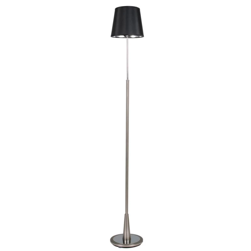 Moderní stojací lampa MILONGA - 1xE27, 60W, stříbrná / černá
