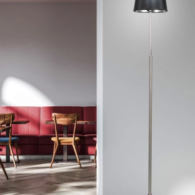 Moderní stojací lampa MILONGA - 1xE27, 60W, stříbrná / černá