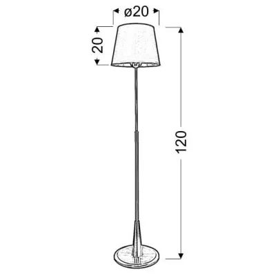 Moderní stojací lampa MILONGA - 1xE27, 60W, stříbrná / černá