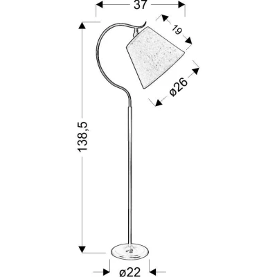 Moderní stojací lampa NEBRASCA - 1xE27, 60W, béžová