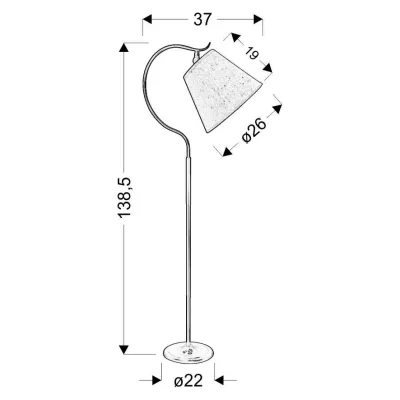 Moderní stojací lampa NEBRASCA - 1xE27, 60W, béžová