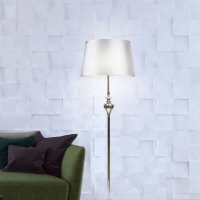 Moderní stojací lampa PRIMA - 1xE27, 60W, chromovaná / stříbrná