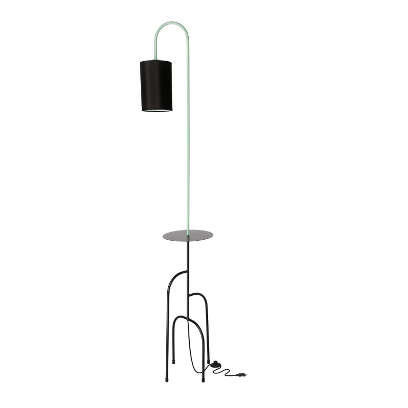 Stojací designová lampa RAVELLO - 1xE14, 40W, černá / zelená