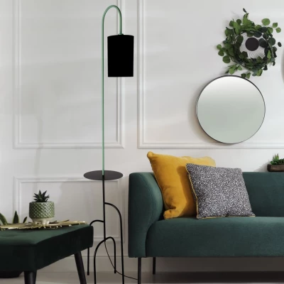 Stojací designová lampa RAVELLO - 1xE14, 40W, černá / zelená