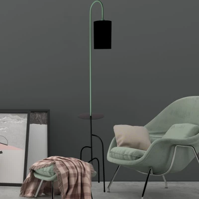 Stojací designová lampa RAVELLO - 1xE14, 40W, černá / zelená