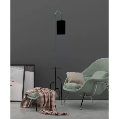 Stojací designová lampa RAVELLO - 1xE14, 40W, černá / zelená