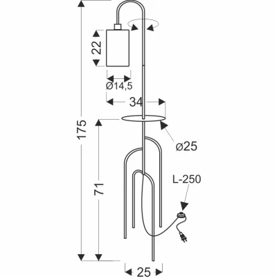 Stojací designová lampa RAVELLO - 1xE14, 40W, černá / zelená