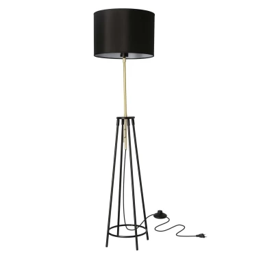 Moderní stojací lampa TEGOLA - 1xE27, 60W, černá / matná zlatá