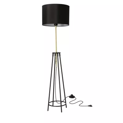 Moderní stojací lampa TEGOLA - 1xE27, 60W, černá / matná zlatá