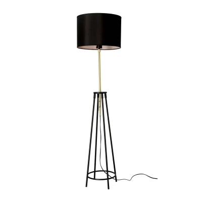 Moderní stojací lampa TEGOLA - 1xE27, 60W, černá / matná zlatá