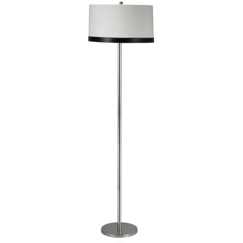 Moderní stojací lampa TIDA - 1xE27, 60W, chromovaná / bíločerná