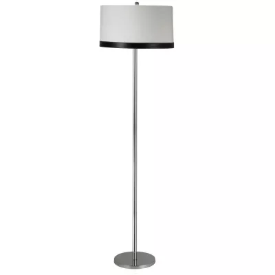 Moderní stojací lampa TIDA - 1xE27, 60W, chromovaná / bíločerná
