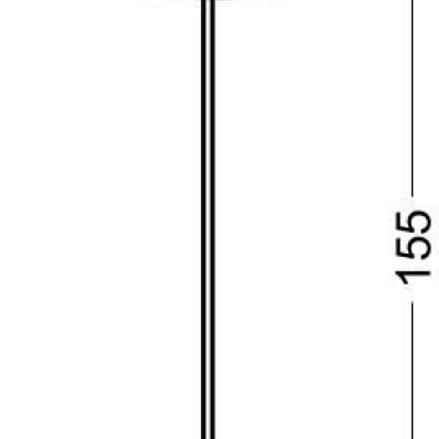 Moderní stojací lampa TIDA - 1xE27, 60W, chromovaná / bíločerná