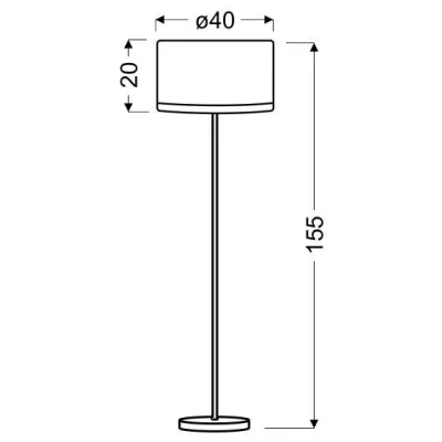 Moderní stojací lampa TIDA - 1xE27, 60W, chromovaná / bíločerná