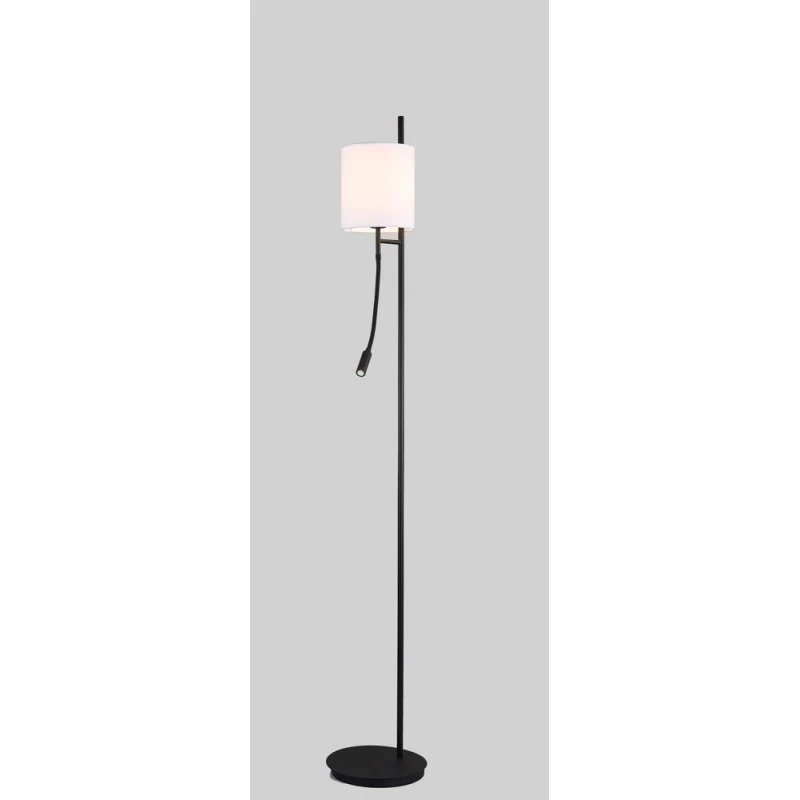 Stojací čtecí LED lampa TOKYO - 1xE27, 40W + LED 3W, 3000K (teplá bílá), černá / bílá