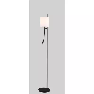 Stojací čtecí LED lampa TOKYO - 1xE27, 40W + LED 3W, 3000K (teplá bílá), černá / bílá