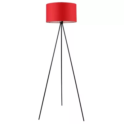 Designová stojací lampa TRIANO - 1xE27, 60W, černá / červená