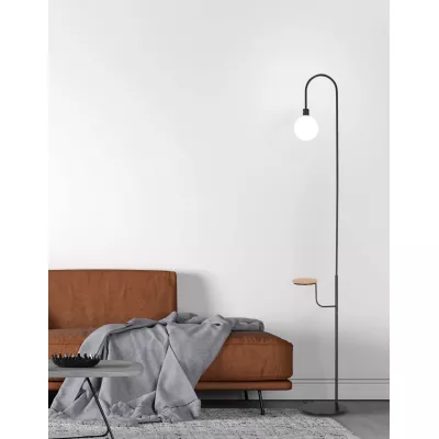 Stojací skandinávská lampa VANITY - 1xG9, 40W, černá / bílá