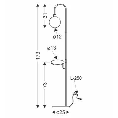 Stojací skandinávská lampa VANITY - 1xG9, 40W, černá / bílá