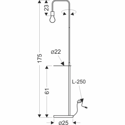 Stojací industriální lampa VIPER - 1xE27, 40W, černá / zelená