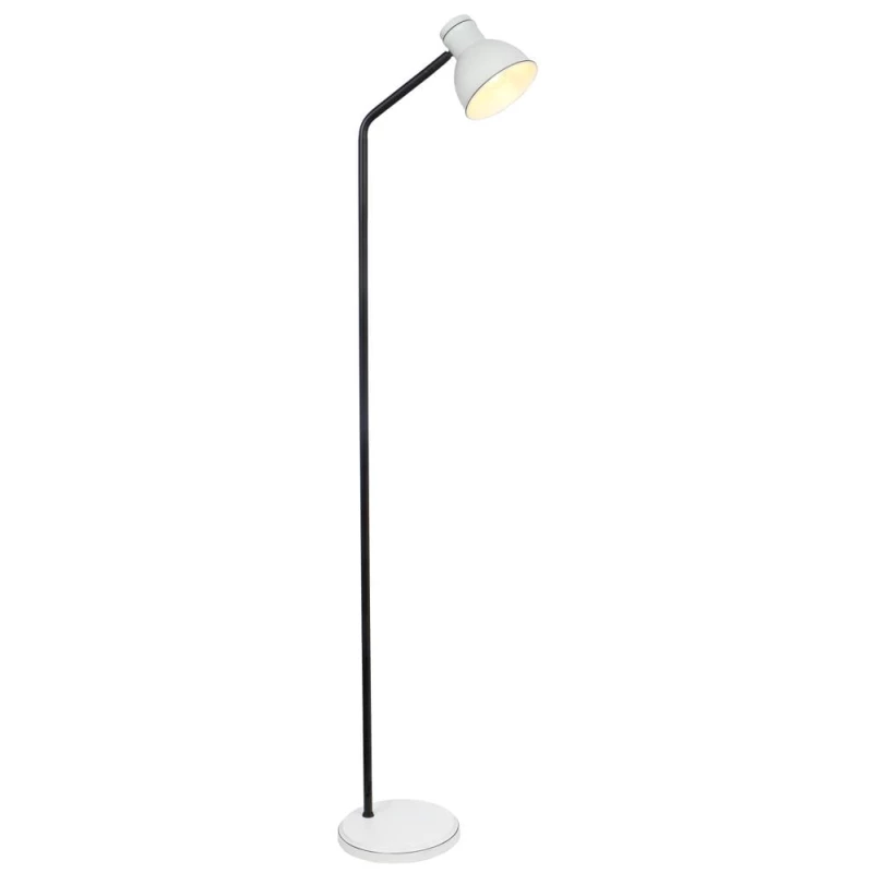 Moderní stojací čtecí lampa ZUMBA - 1xE27, 40W, bílá / černá
