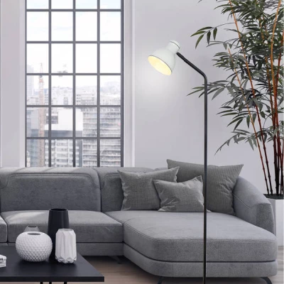 Moderní stojací čtecí lampa ZUMBA - 1xE27, 40W, bílá / černá