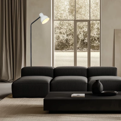 Moderní stojací čtecí lampa ZUMBA - 1xE27, 40W, bílá / černá