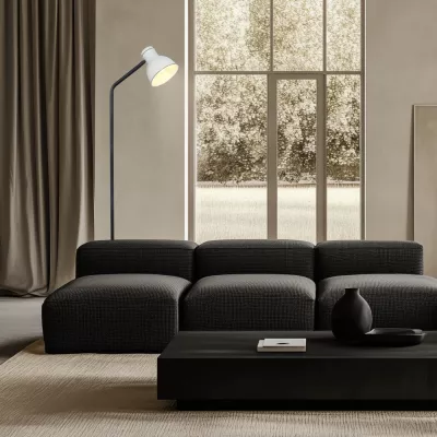 Moderní stojací čtecí lampa ZUMBA - 1xE27, 40W, bílá / černá