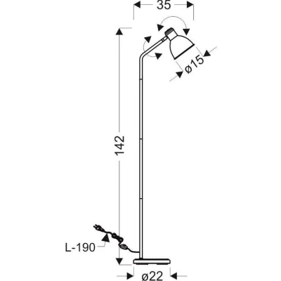 Moderní stojací čtecí lampa ZUMBA - 1xE27, 40W, bílá / černá