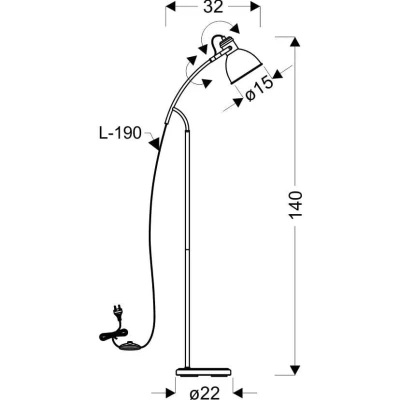 Stojací moderní lampa ZUMBA - 1xE27, 40W, bílá / černá
