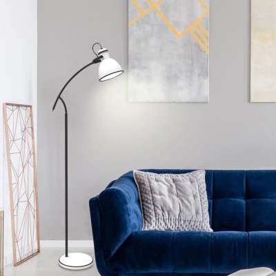Stojací moderní lampa ZUMBA - 1xE27, 40W, bílá / černá