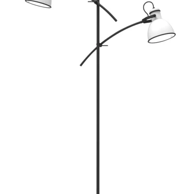 Stojací dvouramenná lampa ZUMBA - 2xE27, 40W, bílá / černá