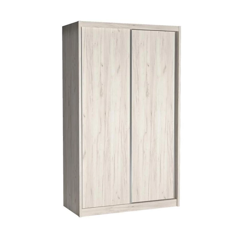 VÝPRODEJ - Šatní skříň 143 cm s posuvnými dveřmi ANICA - dub kraft bílý