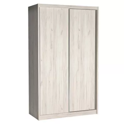 VÝPRODEJ - Šatní skříň 143 cm s posuvnými dveřmi ANICA - dub kraft bílý