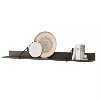 VÝPRODEJ - Nástěnná polička MEXIA - jasan portland / černá