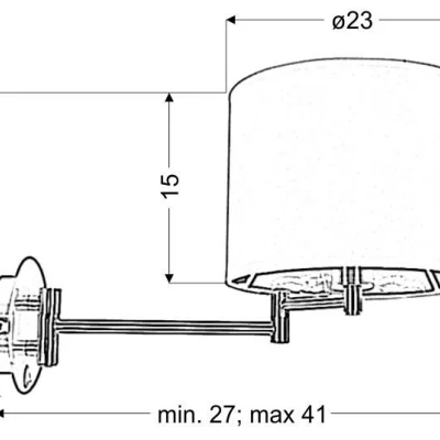 Čtecí nástěnná lampa s vypínačem ALEXIA - 1xE14, 40W, chromovaná / černá