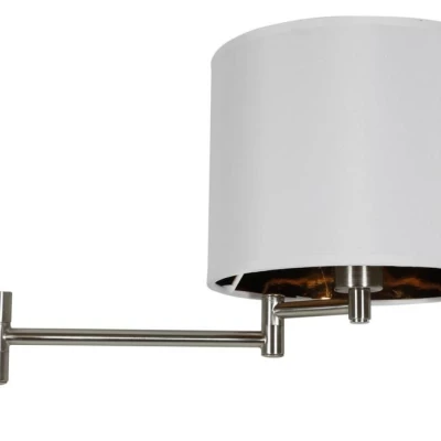 Čtecí nástěnná lampa s vypínačem ALEXIA - 1xE14, 40W, chromovaná / bílá