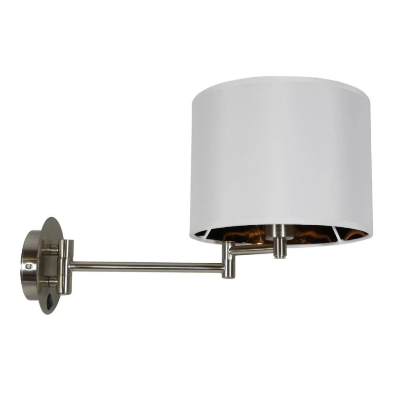 Čtecí nástěnná lampa s vypínačem ALEXIA - 1xE14, 40W, chromovaná / bílá