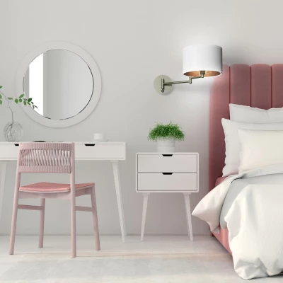 Čtecí nástěnná lampa s vypínačem ALEXIA - 1xE14, 40W, chromovaná / bílá