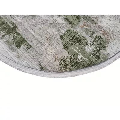 VÝPRODEJ - Kulatý koberec 100 cm STEFANO - béžový / zelený