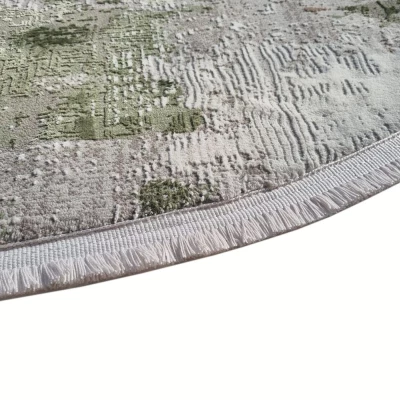 VÝPRODEJ - Kulatý koberec 100 cm STEFANO - béžový / zelený