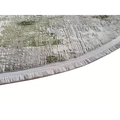 VÝPRODEJ - Kulatý koberec 100 cm STEFANO - béžový / zelený