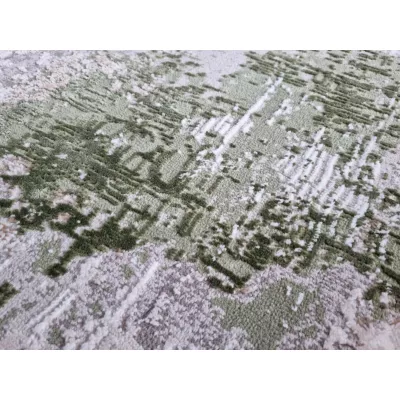 VÝPRODEJ - Kulatý koberec 100 cm STEFANO - béžový / zelený