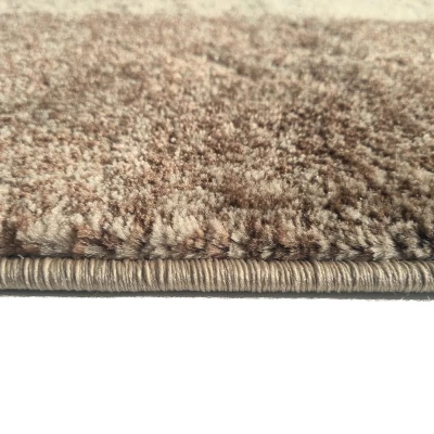 VÝPRODEJ - Kusový koberec 80x150 cm DEMIAN se vzorem patchwork - hnědý / béžový