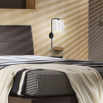 Moderní nástěnné osvětlení s podstavcem ALPINE - 1xE14, 40W, černé / bílé