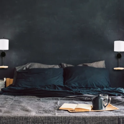 Moderní nástěnné osvětlení s podstavcem ALPINE - 1xE14, 40W, černé / bílé