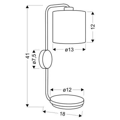Moderní nástěnné osvětlení s podstavcem ALPINE - 1xE14, 40W, černé / bílé