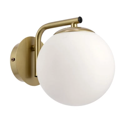 Moderní nástěnné osvětlení AMADEO - 1xE14, 40W, mosazné / bílé